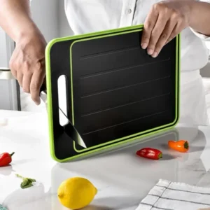 Safe Cutting Board Double Chopping Board with Defrosting Tray Grater Sharpener Kitchen Cutting Board